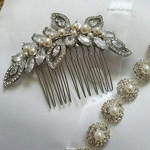 David's Bridal Faux Pearl Hair Comb